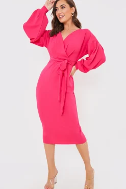 Scuba Bardot Belted Dress|In the Style Online