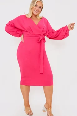 Scuba Bardot Belted Dress|In the Style Online