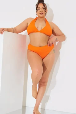 Sculpt and Control Crinkle Halterneck Bikini Top|In The Style