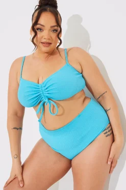Sculpt and Control Crinkle Ruched Front Bikini Top|In The Style Clearance