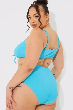 Sculpt and Control Crinkle Ruched Front Bikini Top|In The Style Clearance