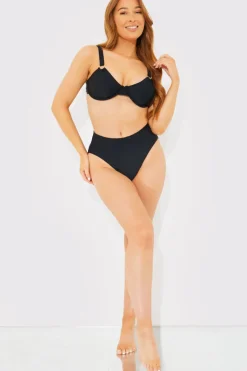 Sculpt And Control High Waist High Leg Bikini Bottom|In The Style Clearance