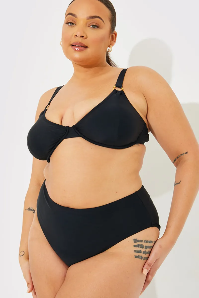 Sculpt And Control High Waist High Leg Bikini Bottom|In The Style Clearance