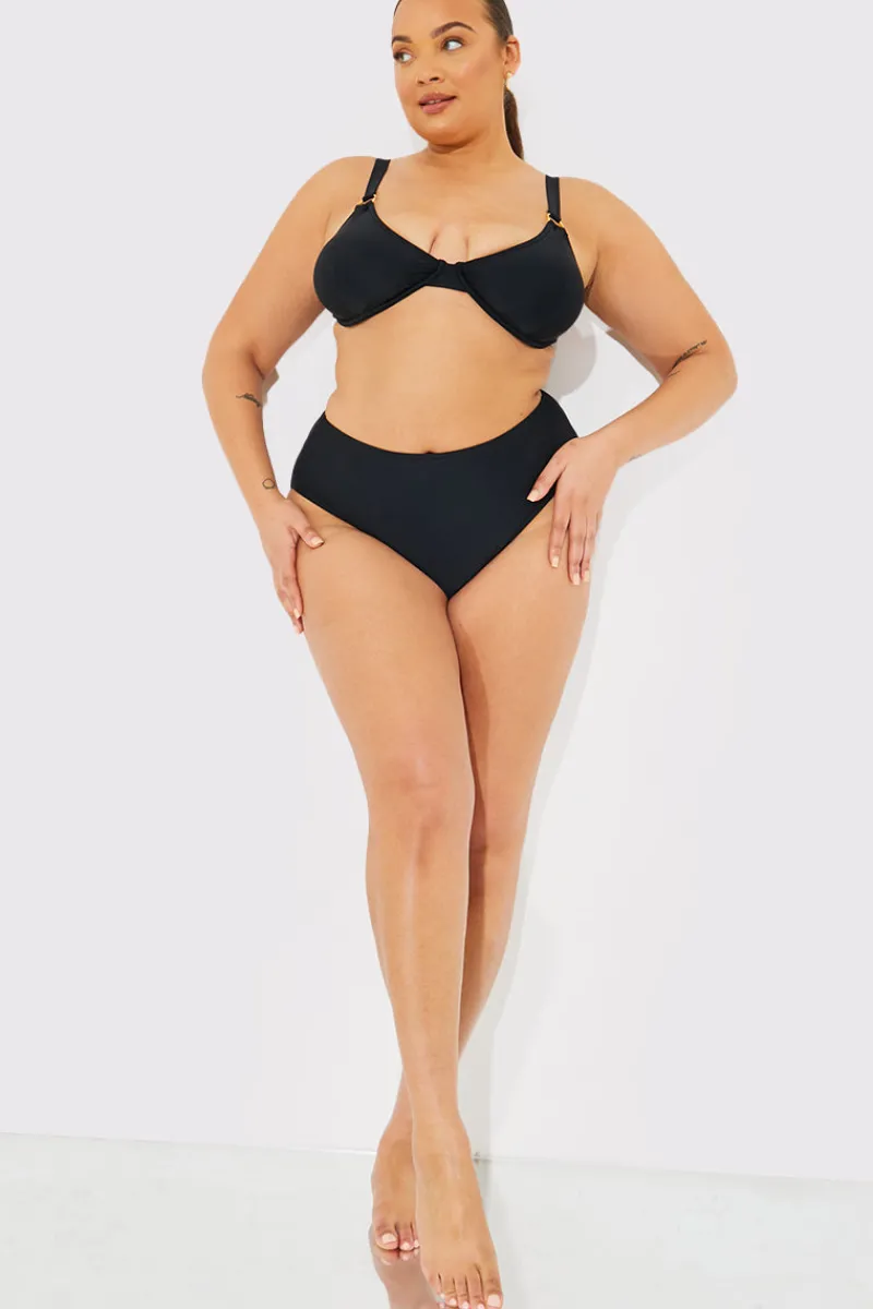 Sculpt And Control High Waist High Leg Bikini Bottom|In The Style Clearance