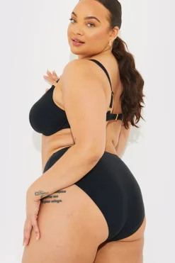 Sculpt And Control High Waist High Leg Bikini Bottom|In The Style Clearance