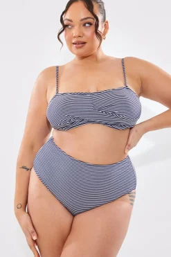 Sculpt And Control Stripe Waisted Full Coverage Bikini Bottom|In The Style Sale