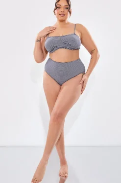 Sculpt And Control Stripe Waisted Full Coverage Bikini Bottom|In The Style Sale