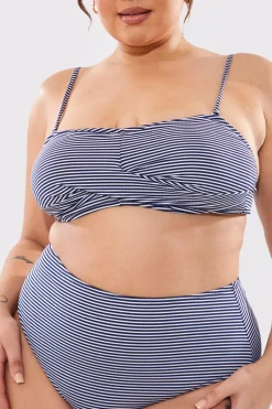 Sculpt And Control Stripe Waisted Full Coverage Bikini Bottom|In The Style Sale