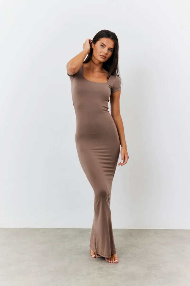 Sculpting Cap Sleeve Maxi Dress|Fits Outlet