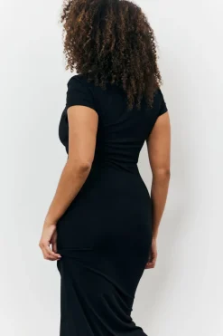 Sculpting Cap Sleeve Maxi Dress|Fits