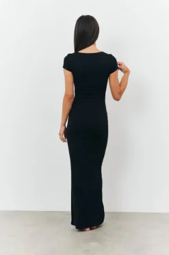 Sculpting Cap Sleeve Maxi Dress|Fits
