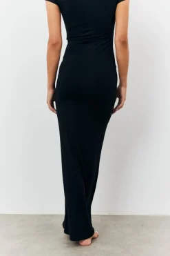 Sculpting Cap Sleeve Maxi Dress|Fits