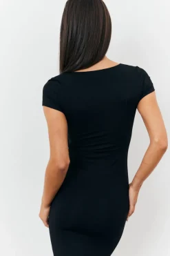 Sculpting Cap Sleeve Maxi Dress|Fits