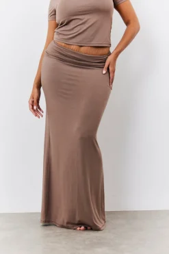 Sculpting Fold Over Waistband Maxi Skirt|Fits Outlet