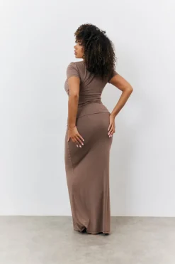 Sculpting Fold Over Waistband Maxi Skirt|Fits Outlet