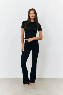 Sculpting Fold Over Waistband Flare Leg Trouser|Fits Best