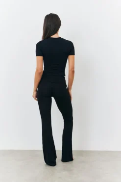 Sculpting Fold Over Waistband Flare Leg Trouser|Fits Best