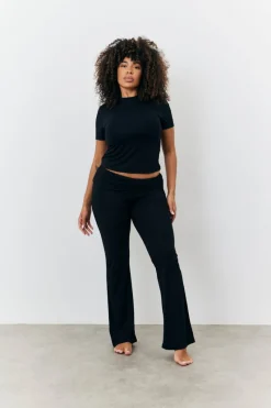 Sculpting Fold Over Waistband Flare Leg Trouser|Fits Best