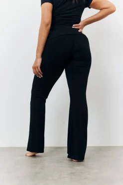 Sculpting Fold Over Waistband Flare Leg Trouser|Fits Best