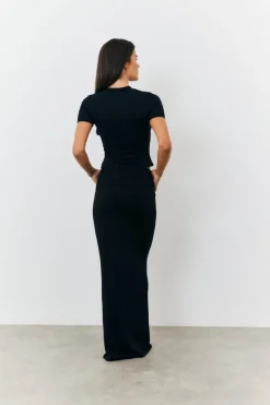 Sculpting Fold Over Waistband Maxi Skirt|Fits Best