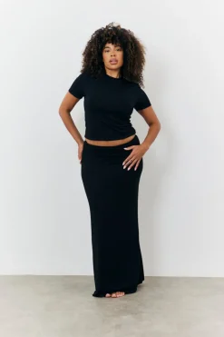 Sculpting Fold Over Waistband Maxi Skirt|Fits Best