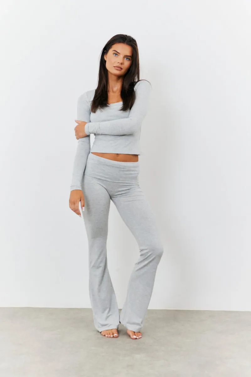Sculpting Fold Over Waistband Flare Leg Trouser|Fits Sale