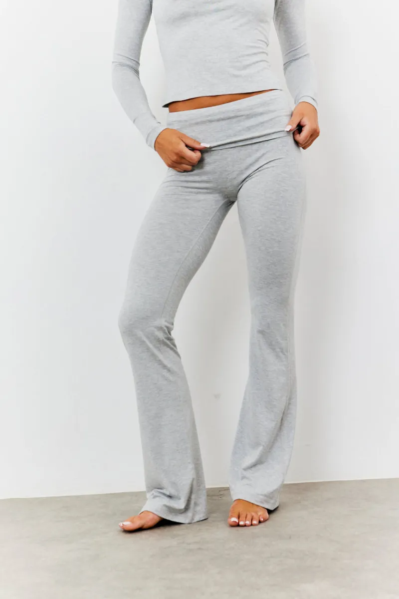 Sculpting Fold Over Waistband Flare Leg Trouser|Fits Sale