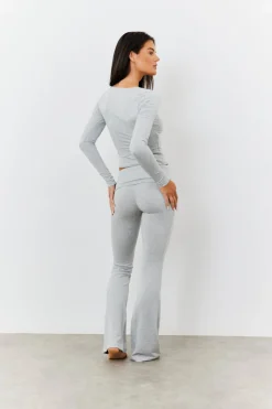 Sculpting Fold Over Waistband Flare Leg Trouser|Fits Sale