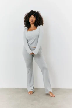 Sculpting Fold Over Waistband Flare Leg Trouser|Fits Sale