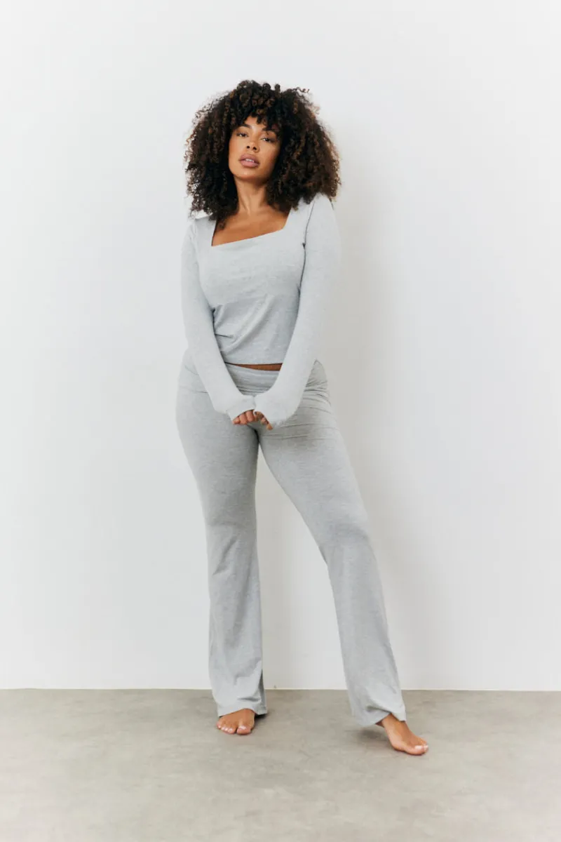 Sculpting Fold Over Waistband Flare Leg Trouser|Fits Sale