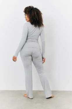 Sculpting Fold Over Waistband Flare Leg Trouser|Fits Sale