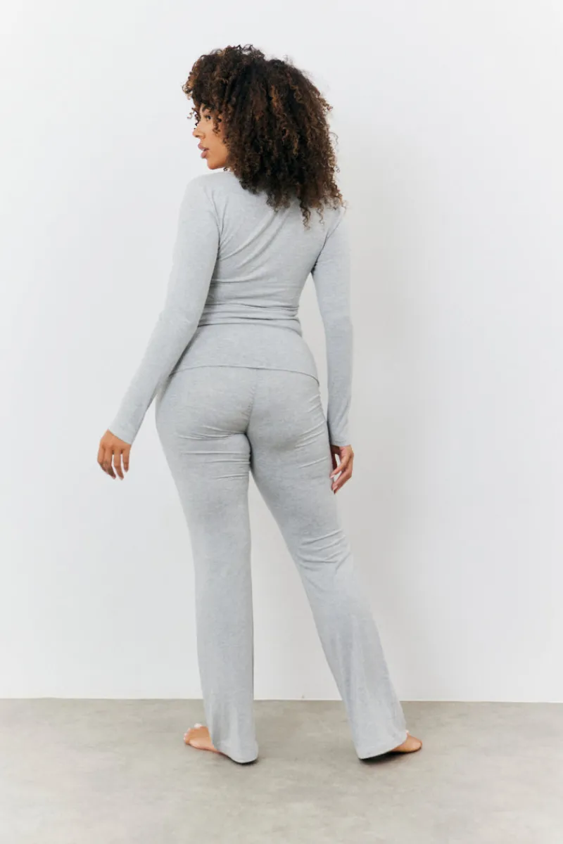Sculpting Fold Over Waistband Flare Leg Trouser|Fits Sale