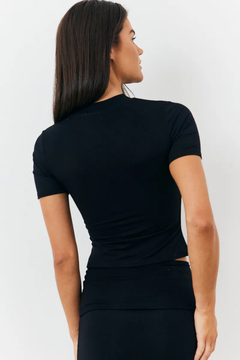 Sculpting Short Sleeve Crew Neck T-Shirt|Fits Sale