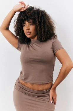 Sculpting Short Sleeve Crew Neck T-Shirt|Fits Clearance
