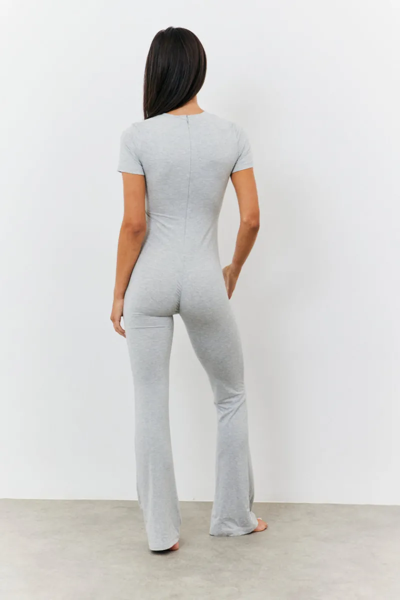 Sculpting Short Sleeve Wide Leg Jumpsuit|Fits Online