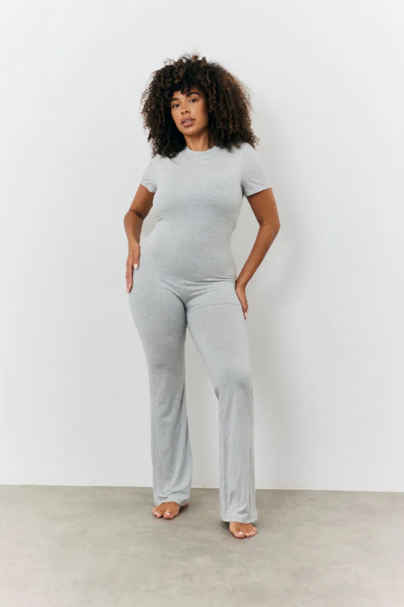 Sculpting Short Sleeve Wide Leg Jumpsuit|Fits Online
