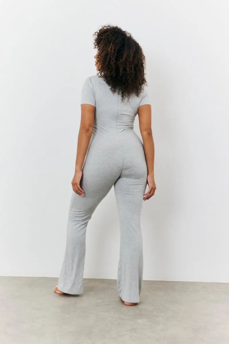 Sculpting Short Sleeve Wide Leg Jumpsuit|Fits Online