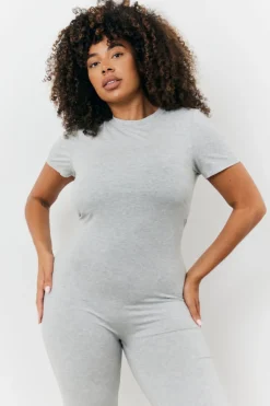Sculpting Short Sleeve Wide Leg Jumpsuit|Fits Online