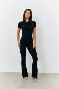 Sculpting Short Sleeve Wide Leg Jumpsuit|In the Style New