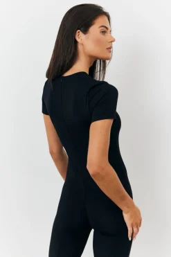 Sculpting Short Sleeve Wide Leg Jumpsuit|In the Style New