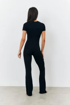 Sculpting Short Sleeve Wide Leg Jumpsuit|In the Style New