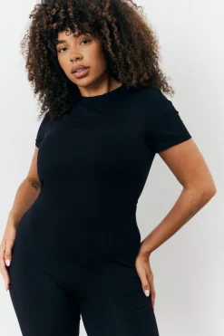 Sculpting Short Sleeve Wide Leg Jumpsuit|In the Style New