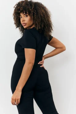 Sculpting Short Sleeve Wide Leg Jumpsuit|In the Style New
