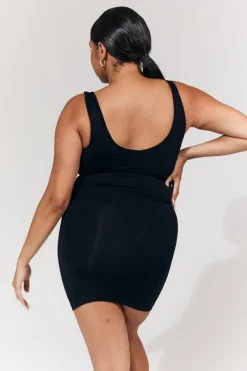 Seamless Plunge Neck Snatched Shapewear Mini Dress|In The Style New