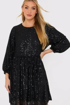 Sequin Smock Mini Dress|In the Style Outlet