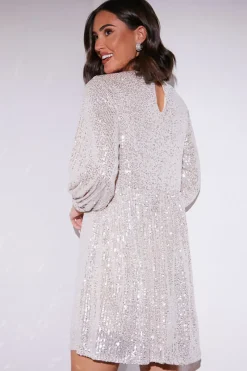 Sequin Smock Mini Dress|In the Style Outlet