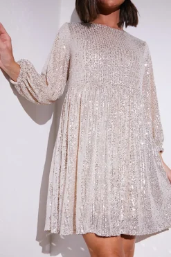Sequin Smock Mini Dress|In the Style Outlet