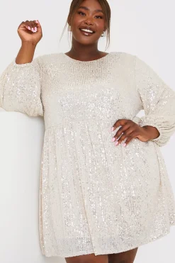 Sequin Smock Mini Dress|In the Style Outlet