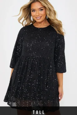 Sequin Smock Mini Dress|In the Style Outlet