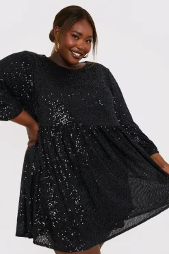 Sequin Smock Mini Dress|In the Style Outlet